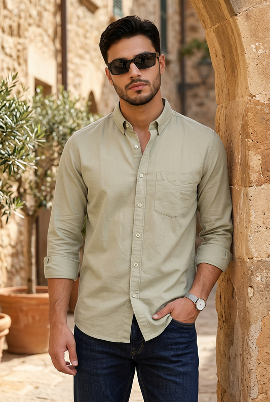 Men Premium Pista Solid Casual Shirt for Everyday Wear OXF