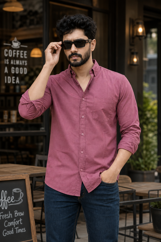 Men Premium Dark Onion Solid Casual Shirt for Everyday Wear OXF