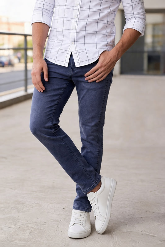 Men Blue Narrow Fit Jeans | Sulphur Plain-18