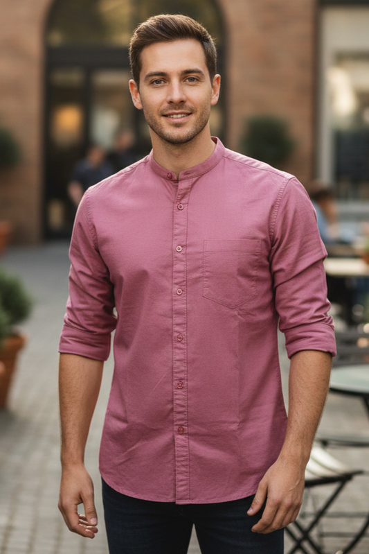 Dark Onion Solid Cotton Casual Shirt | Minimalist Style-251205753