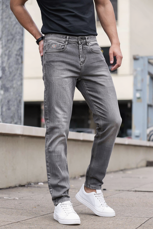 Men Light Grey Ankle Fit Jeans | Classic Denim 3999