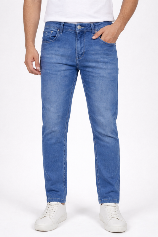 Men Stylish Blue Faded Denim Jeans - Slim Fit 261053225