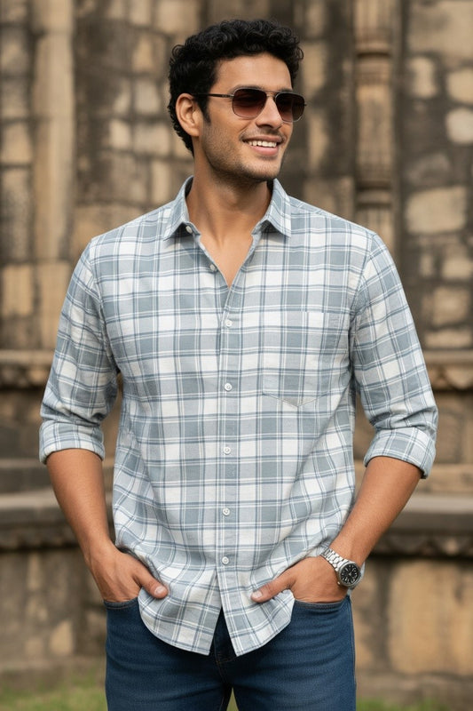 Dark Pista Check Shirt for Men | Stay Stylish & On-Trend OXFCH
