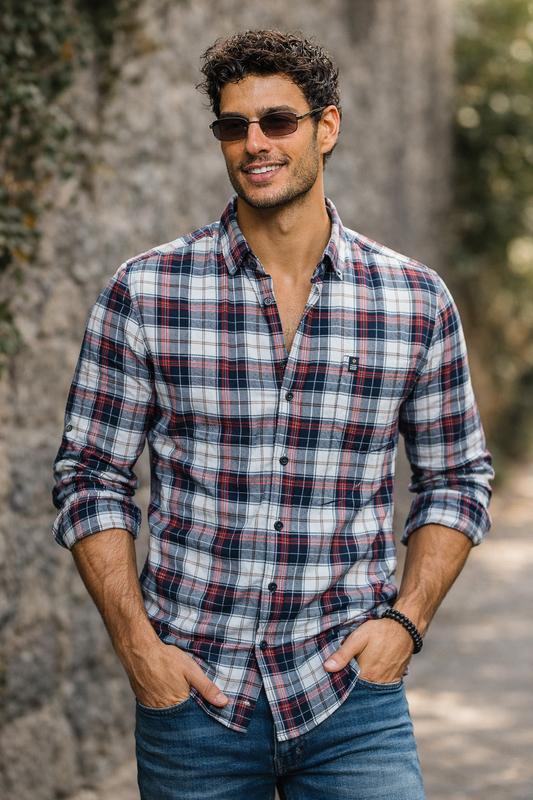 Premium Red Checkered Full Sleeve Shirt - Smart Casual Collection | Atlance FABCK
