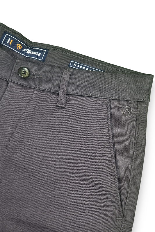 Men Plain Dark Grey Chinos | Slim & Regular Fit Pants 261004775