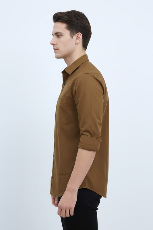 Solid Color Casual Shirts for Men | BROWN