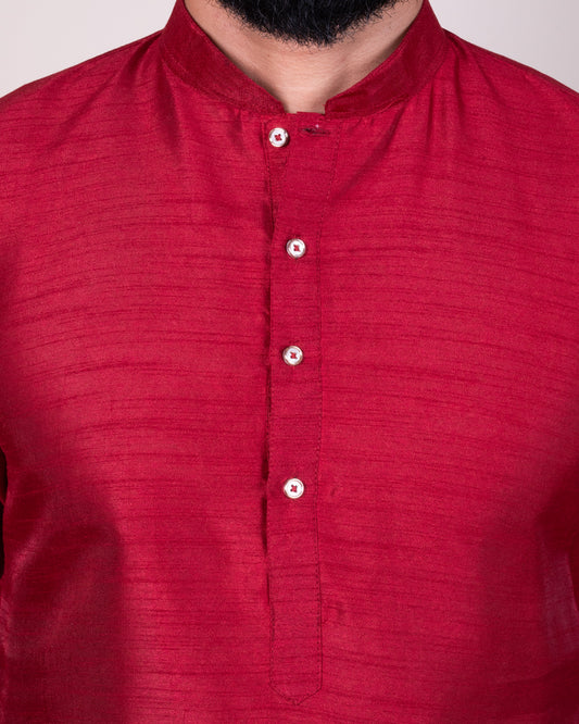 MENS MAROON COLOR KURTA SET