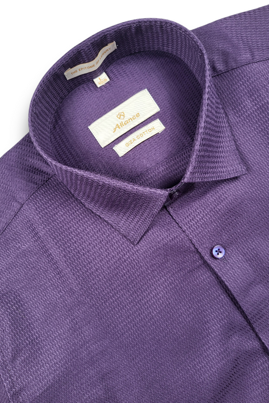 Atlance Classic Purple Solid Formal Shirt - Slim Fit-FRM