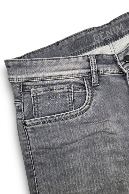 Stylish Grey Washed Denim Jeans for Men 261053230