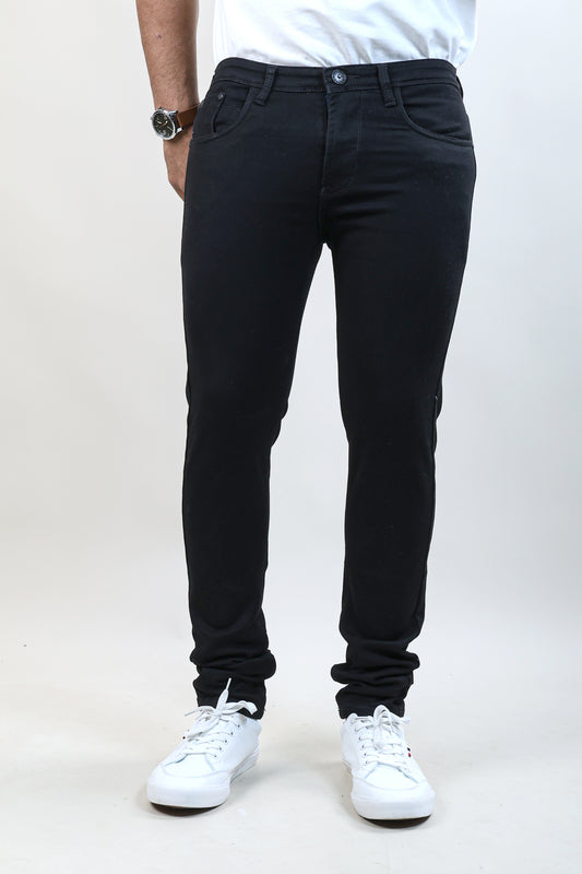Black plain jeans for men