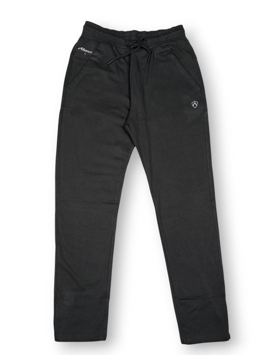MENS DARK GREY COLOUR PURE COTTON HOSIERY MID-RISE TRACKPANT