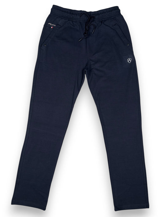 MENS NAVY BLUE COLOUR PURE COTTON HOSIERY MID-RISE TRACKPANT