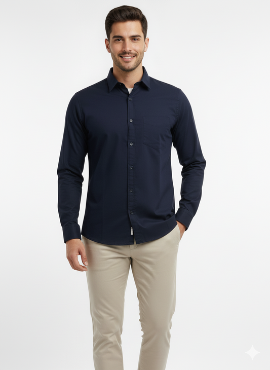 Solid Color Casual Shirts for Men |Nblue