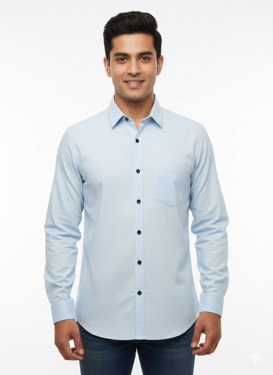Solid Color Casual Shirts for Men |Skyblue