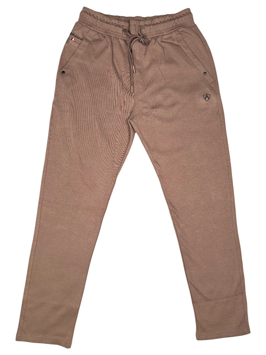 MENS FAWN COLOUR PURE COTTON HOSIERY MID-RISE TRACKPANT