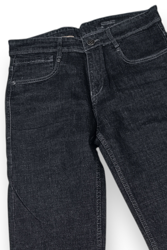 Men Black Straight Fit Baggy - Classic Denim Pants