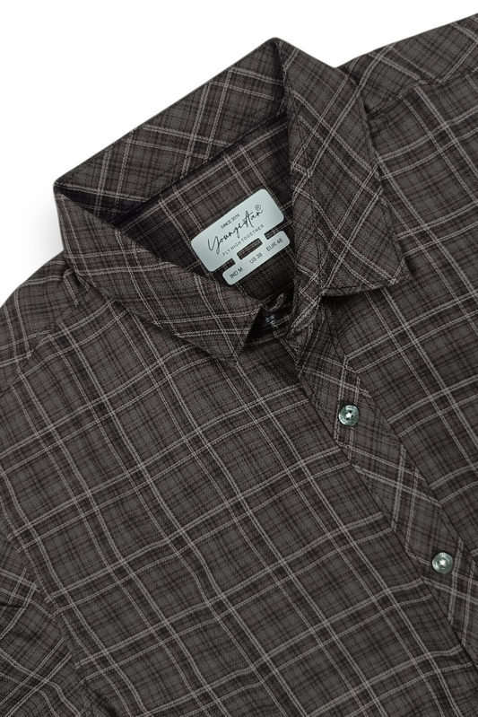 Classic Maroon Checks Shirt For Men | Casual & Office Wear 1089-R