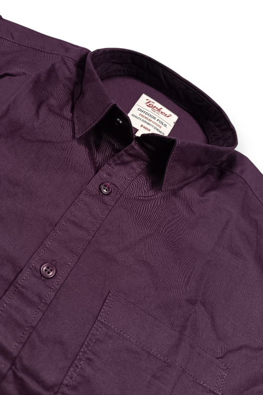 Men Solid Wine Premium Cotton Long Sleeve Shirt GIZA