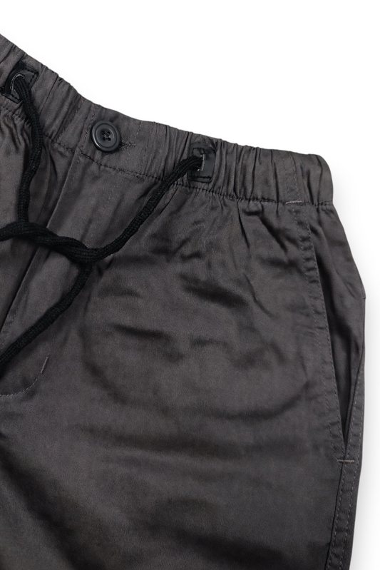 Men Charcoal Grey Cargo Jogger Pants - 6 Pocket Slim Fit P-402