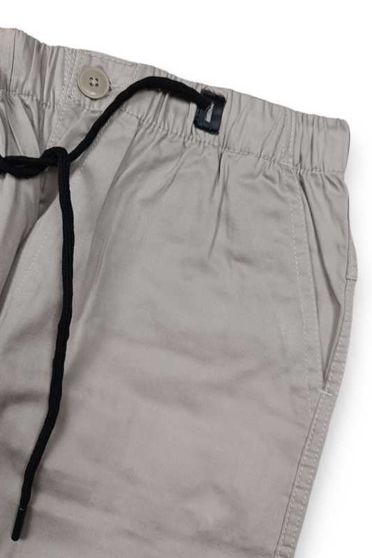Men Light Grey Cargo Jogger Pants - 6 Pocket Slim Fit P-402