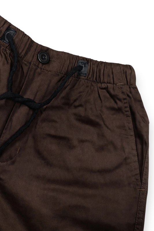 Men Coffee Cargo Jogger Pants - 6 Pocket Slim Fit P-402