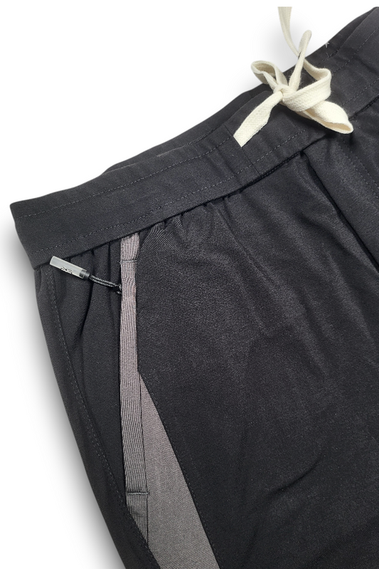 Men Casual & Gym Wear Track Pants – Black Slim Fit with Side Zipper 106
