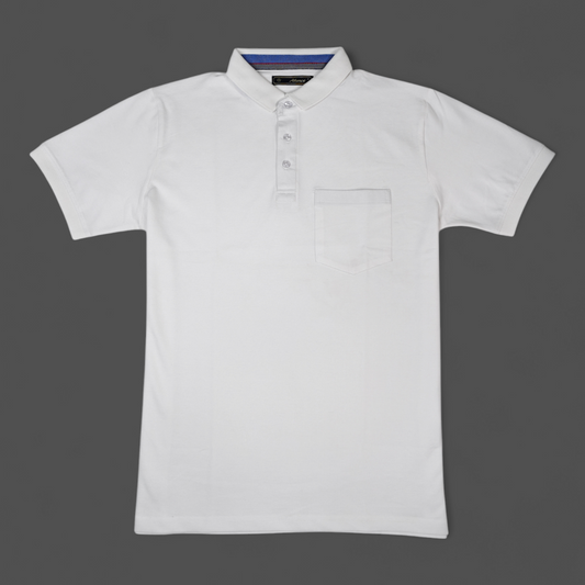 White T-Shirt for Men – Half Sleeves | Sinker Fabric, Daily Wear