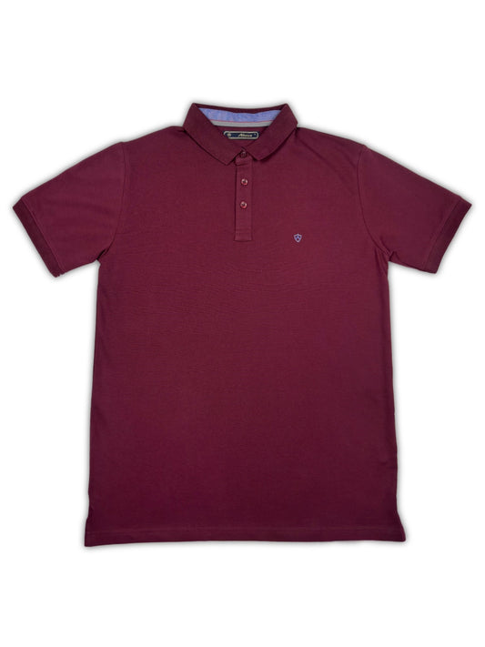 Wine Solid Collared Half Sleeve T-Shirt for Men | Stylish & Comfortable