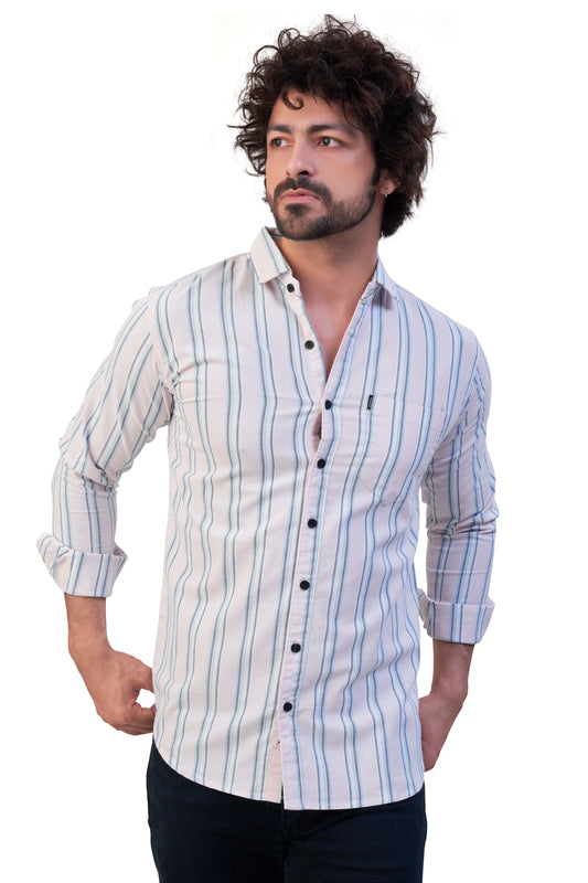 PINK COLOR LINING CASUAL SHIRT