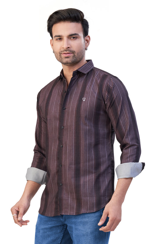 WINE COLOR LINING CASUAL SHIRT