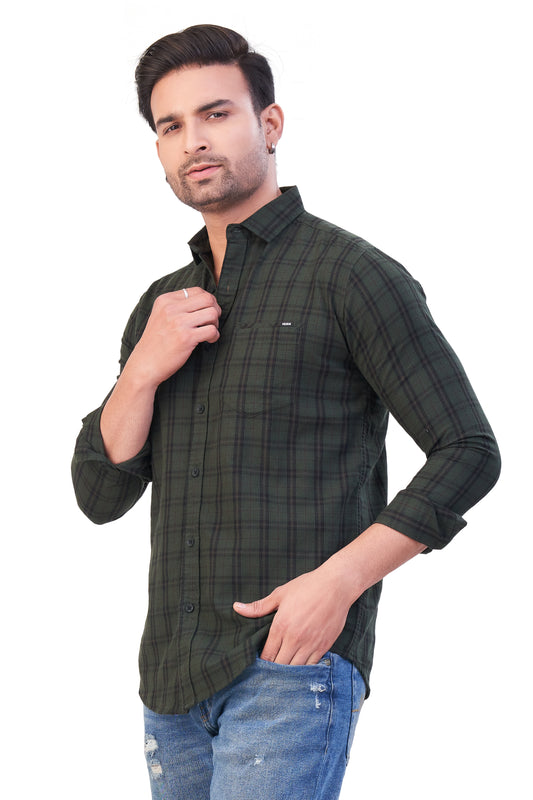 GREEN COLOR CHECKS CASUAL SHIRT