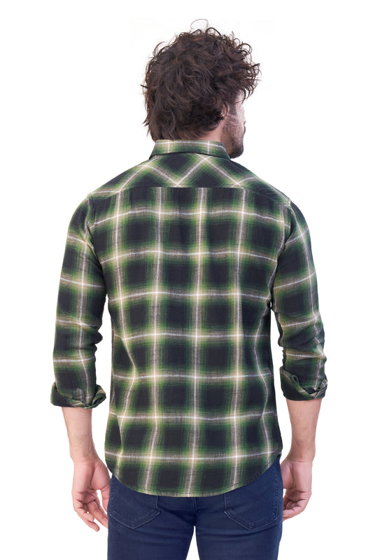 GREEN COLOR CHECKS CASUAL SHIRT