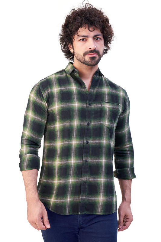 GREEN COLOR CHECKS CASUAL SHIRT