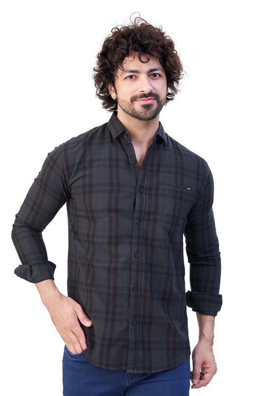 OLIVE COLOR CHECKS CASUAL SHIRT
