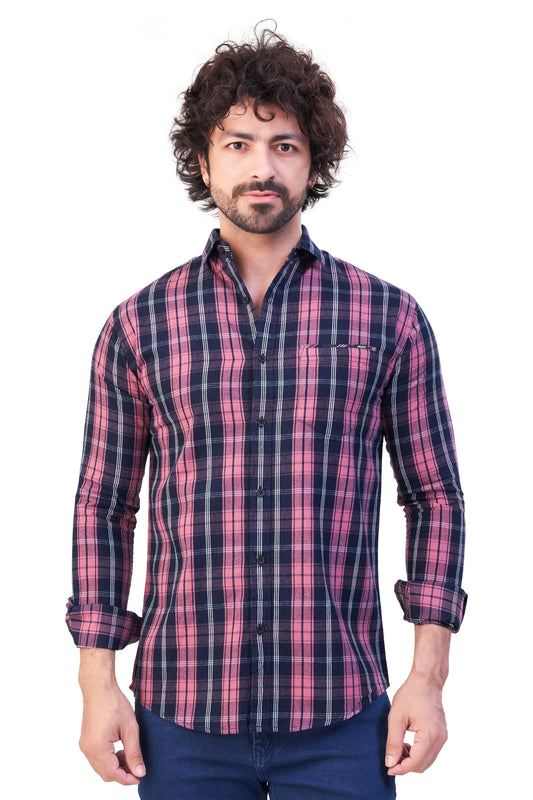 ONION COLOR CHECKS CASUAL SHIRT