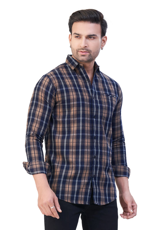 NAVY BLUE COLOR CHECKS CASUAL SHIRT