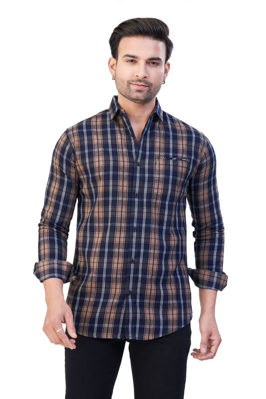 NAVY BLUE COLOR CHECKS CASUAL SHIRT