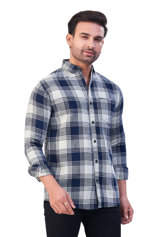 CREAM COLOR CHECKS CASUAL SHIRT