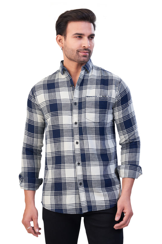 CREAM COLOR CHECKS CASUAL SHIRT