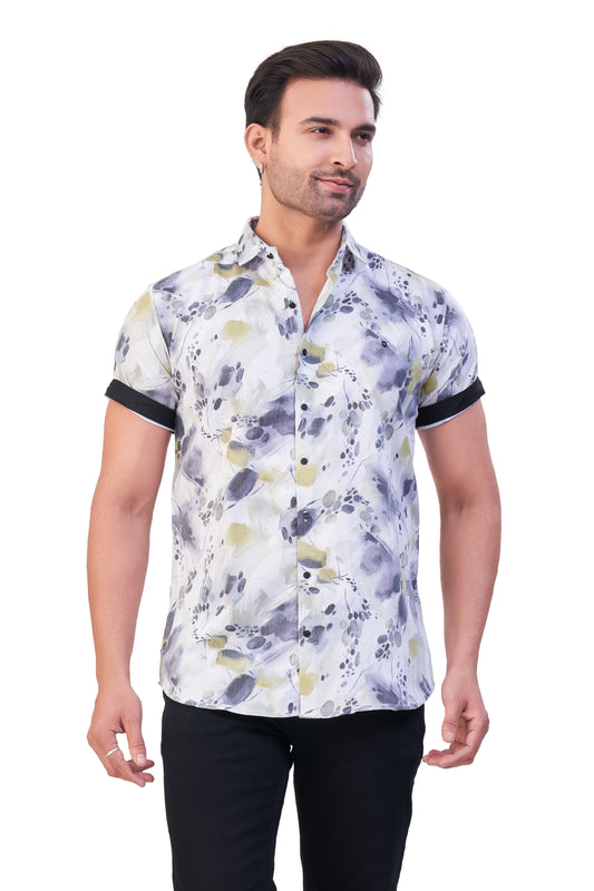 GREEN COLOR PRINT CASUAL SHIRT