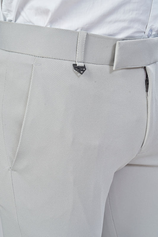 Light Grey Color Textured Plain Trouser for Men | Stylish & Comfortable Bottom 251078476