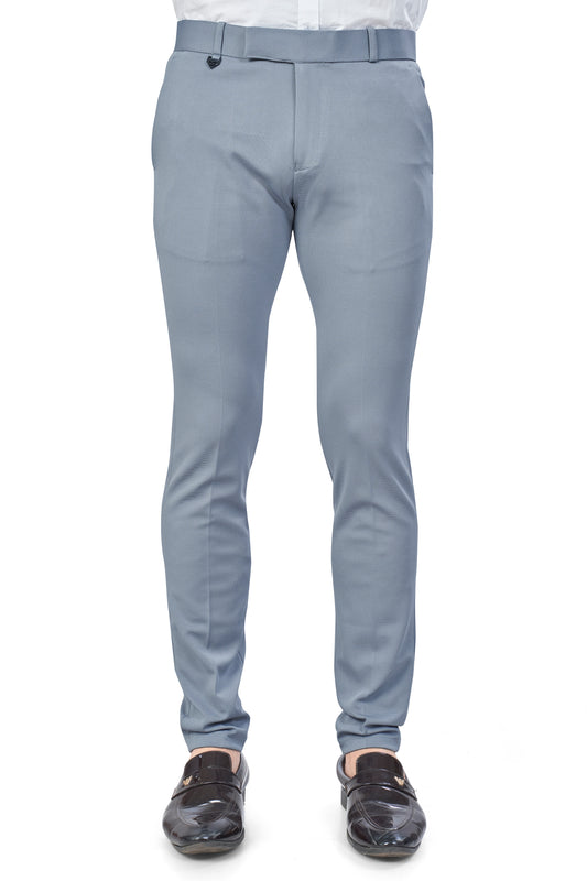 Bgrey Color Textured Plain Trouser for Men | Stylish & Comfortable Bottomwear