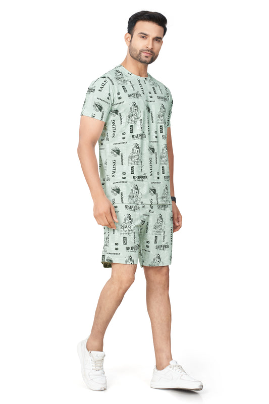 Green Printed Half Sleeves Co-ord Set – Imported Fabric | Trendy & Comfortable