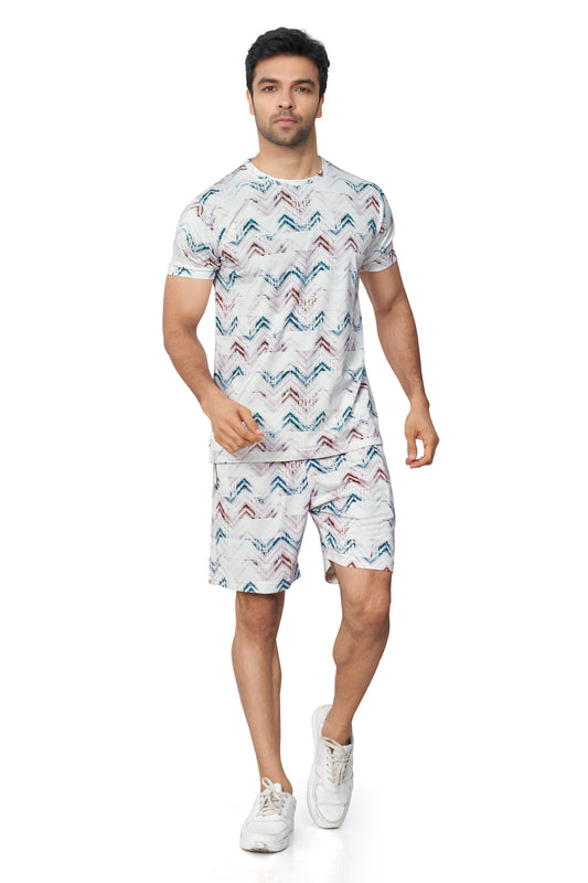 Blue Printed Half Sleeves Co-ord Set – Imported Fabric | Trendy & Comfortable