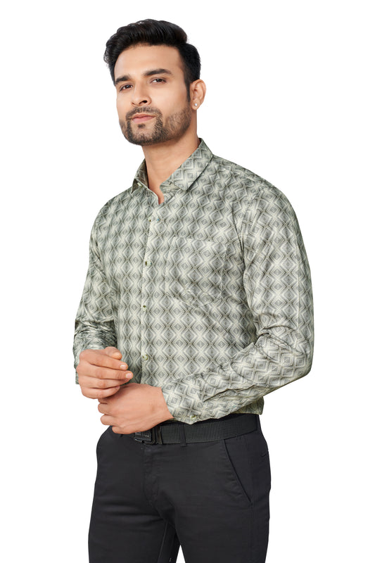 PISTA COLOUR PRINTED FULL SLEEVES FORMAL SHIRT