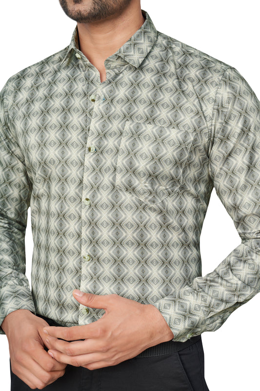 PISTA COLOUR PRINTED FULL SLEEVES FORMAL SHIRT