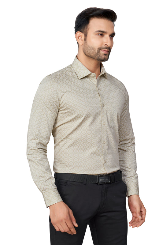 PISTA COLOUR PRINTED FULL SLEEVES FORMAL SHIRT