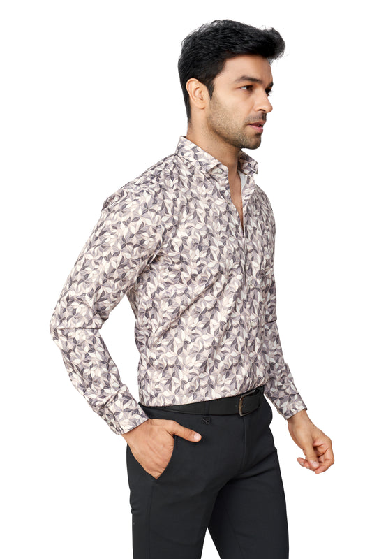 DGREY COLOUR PRINTED FULL SLEEVES FORMAL SHIRT