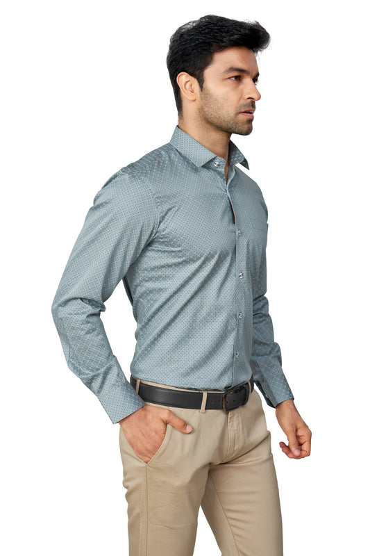 PISTA COLOUR PRINTED FULL SLEEVES FORMAL SHIRT