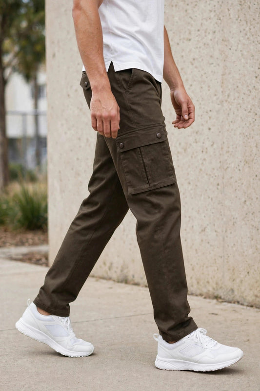 Men Olive Cargos Multi-Pocket Pants 1717